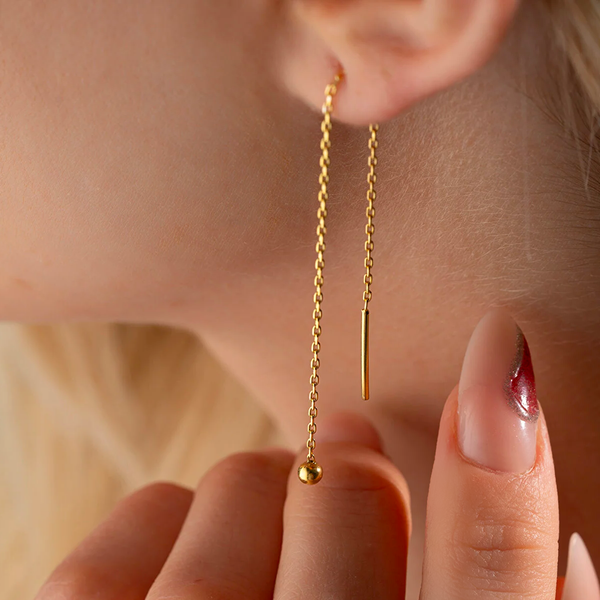 threader earring gold plated silver