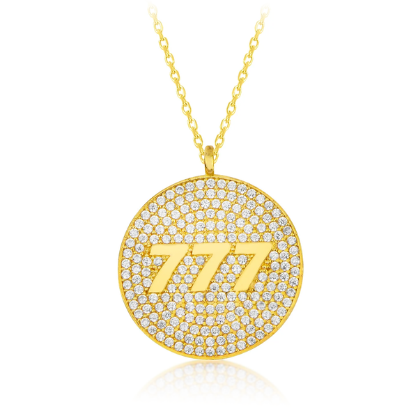 777 Luck Angel Number Necklace with Zircon stones
