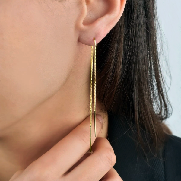 Pull Through earrings gold-plated