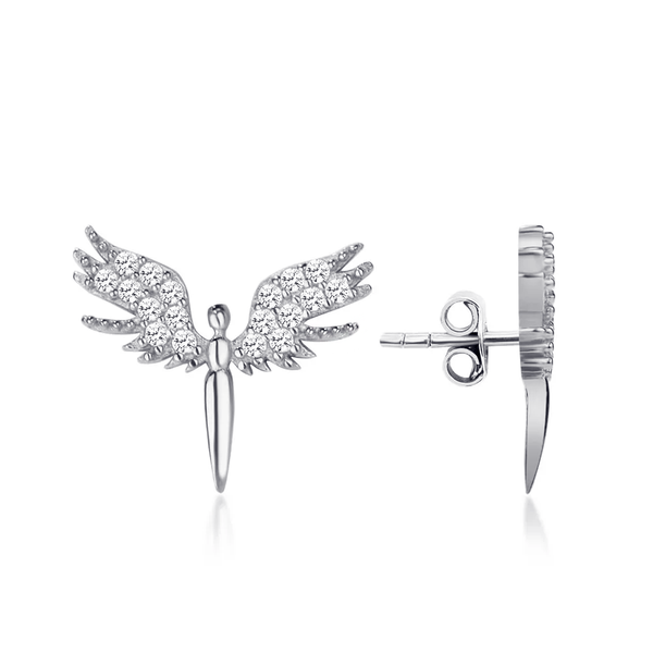 angel earrings with stones