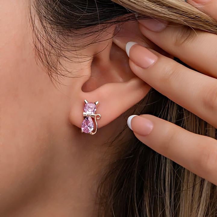Sterling Silver Stud with pink stone
