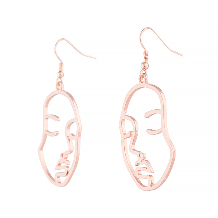 Outlined Face Shaped Earrings