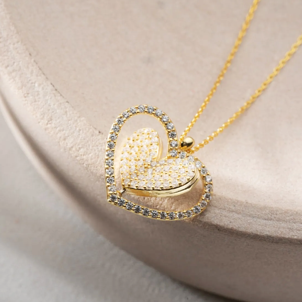 rotating heart necklace