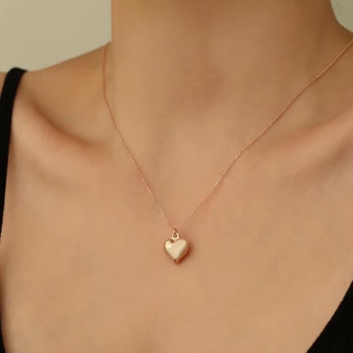 puff heart necklace