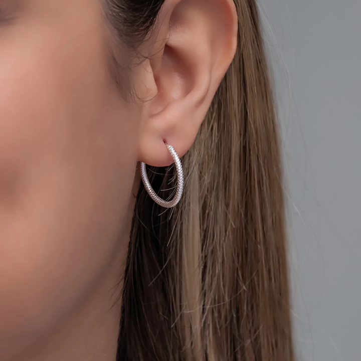 infinity Hoop Earrings 925 Silver