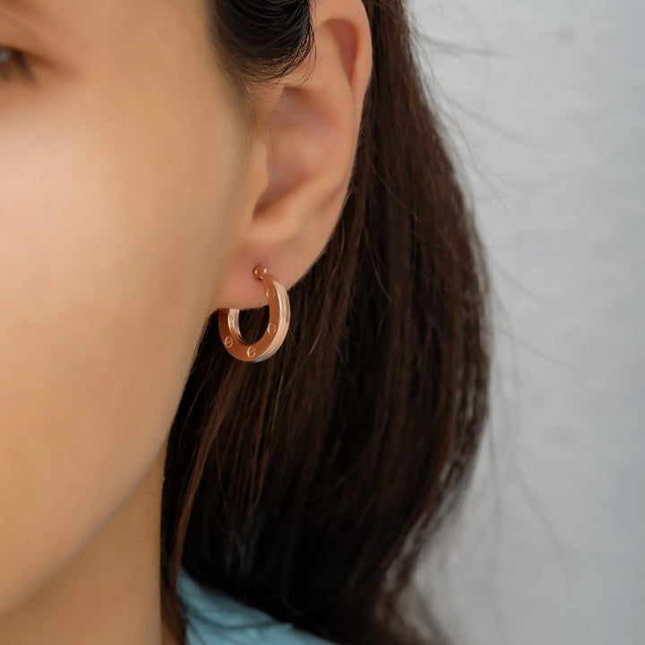 rose gold Hoop Earrings