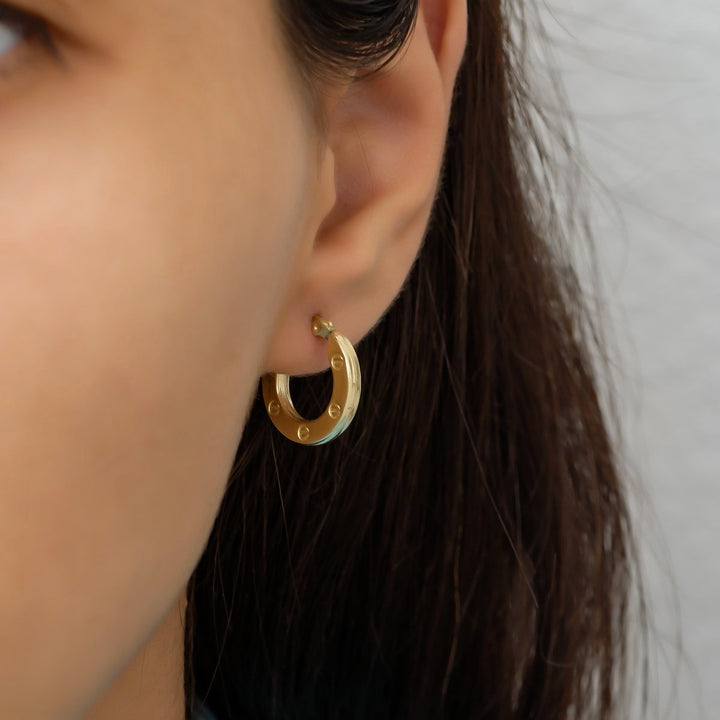 hinged Hoop Earrings gold