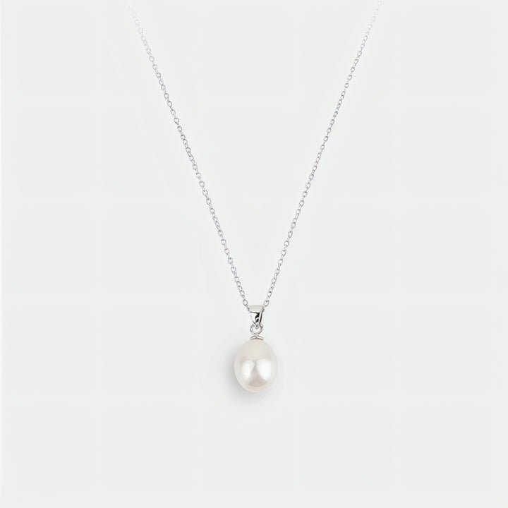 Pearl necklace on a white background