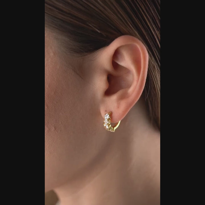 hoop earrings with clear gemstones 