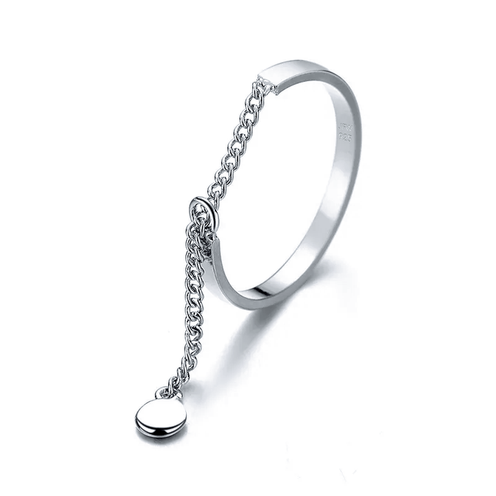 adjustable ring with dangle chain