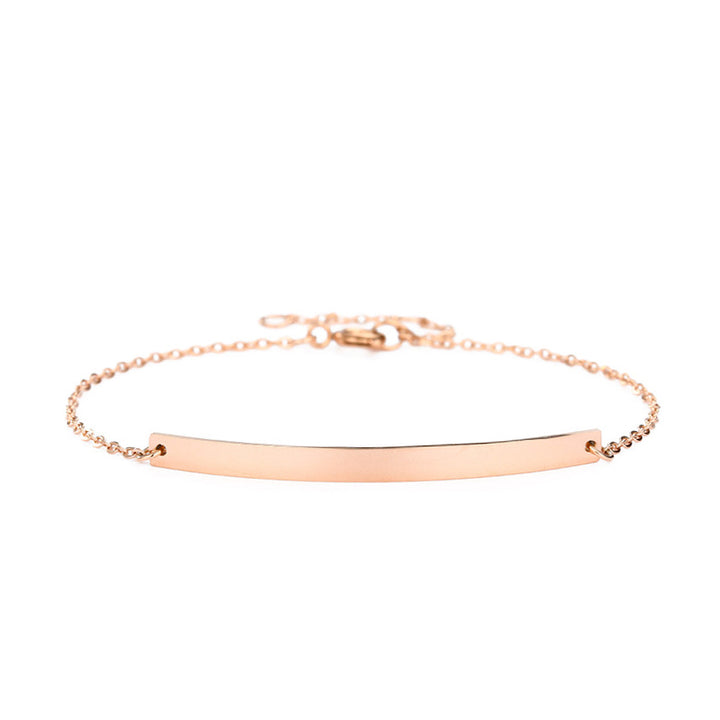 Simple Personalized Gold Bar Bracelet Name Jewelry - J F W