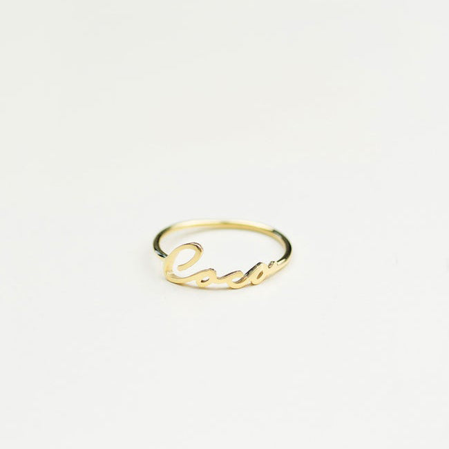 Script Name Ring in Silver Mother's Day Jewelry Gift - J F W