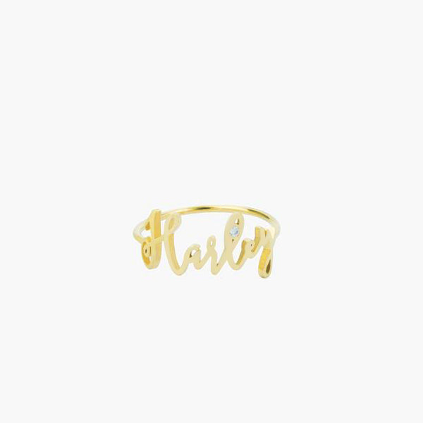 Rose Gold Name Ring with Genuine DIAMOND - J F W