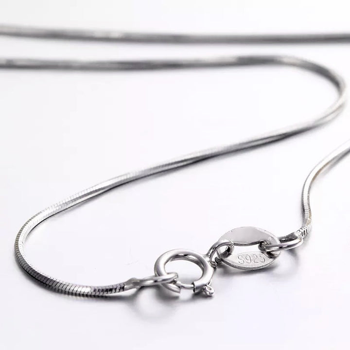 Round Snake Chain Thin 925 Sterling Silver Necklace - J F W
