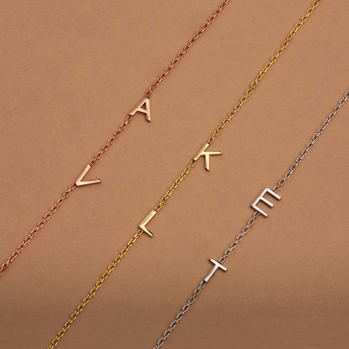 Sidewalk Letters Necklace Custom Initial Jewelry - J F W