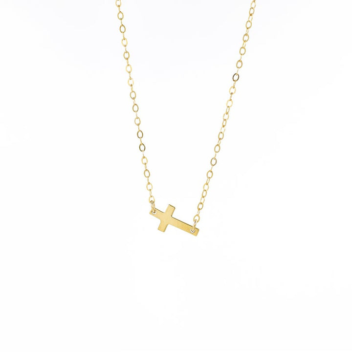 Sideways Cross Bracelet with Chain 925 Silver Jewelry - J F W