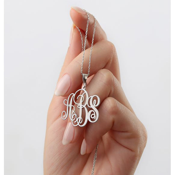Monogram Necklace Family Initials Mother's Day Gift - J F W