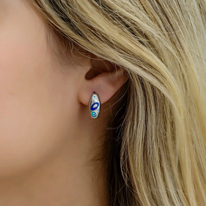 Ward Off Evil in Style with Handcrafted Sterling Silver Evil Eye Earrings