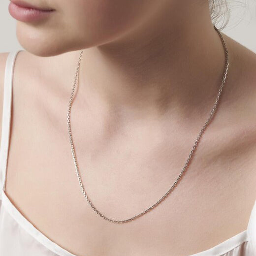 Simple Thin 2 MM Cable Link Chain Choker Necklace - J F W