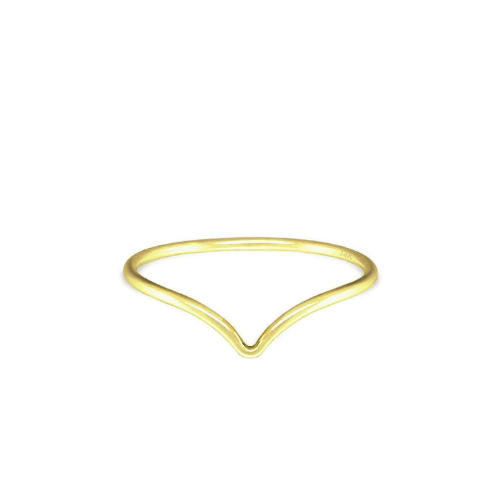 Solid Gold Dainty Ring Chevron Band for Women - J F W
