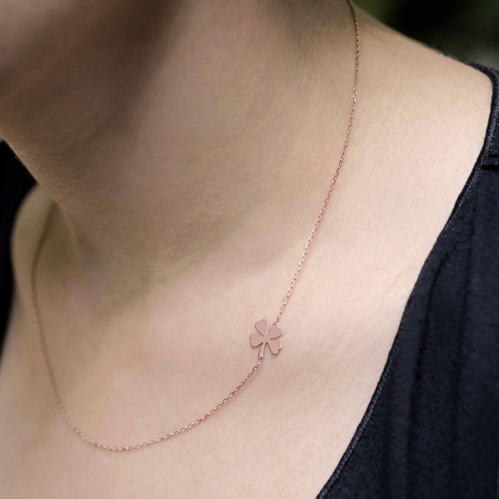 Sideways Clover Charm Necklace Mom's Jewelry - J F W