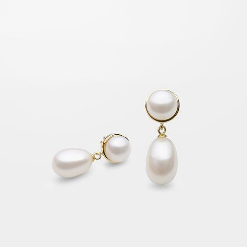 Drop Earrings Vintage Pearl Studs 925 Silver - J F W