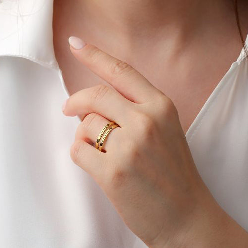 Personalized Name Ring in 18k Yellow Gold Vermeil - J F W