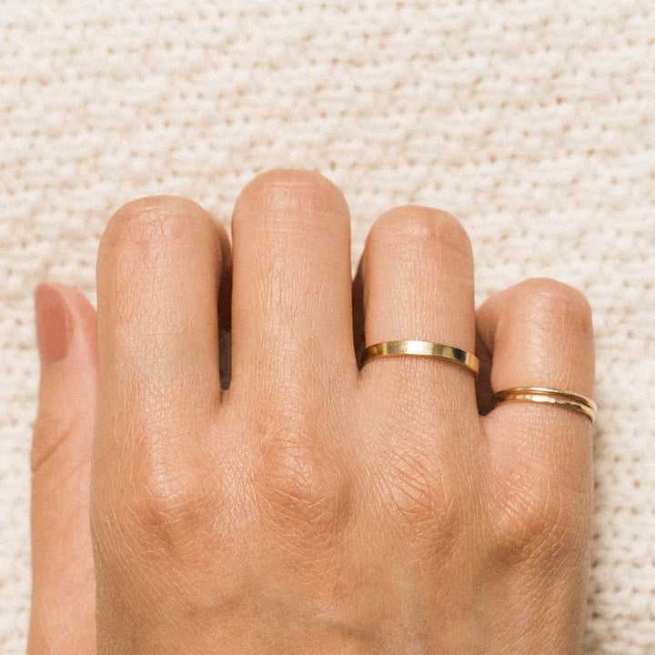 Flat Band for Women Minimalist Ring Basic Collection - J F W