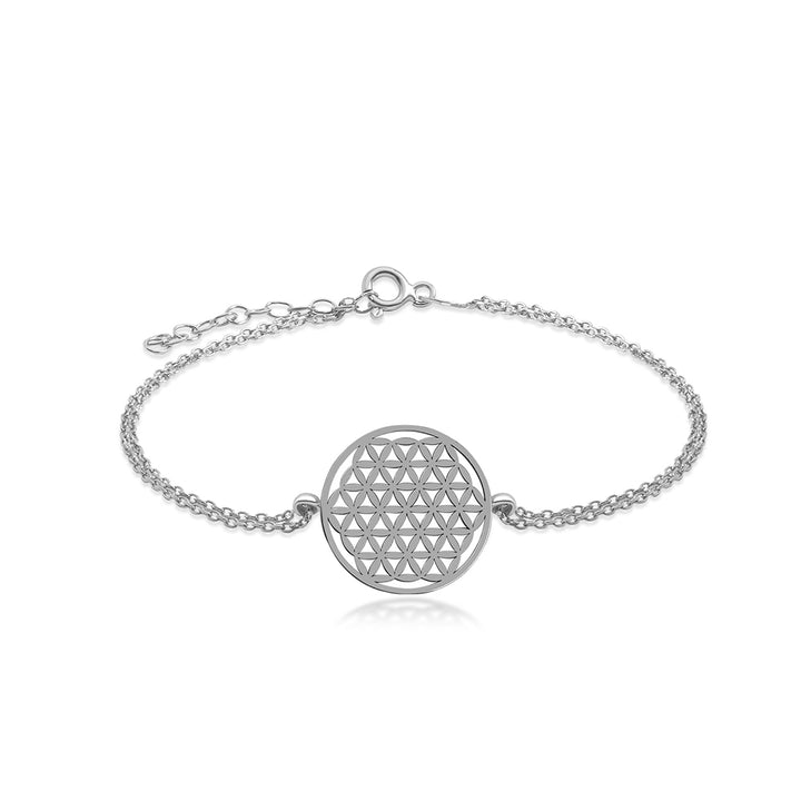 Flower of Life Silver Chain Bracelet for Women - J F W