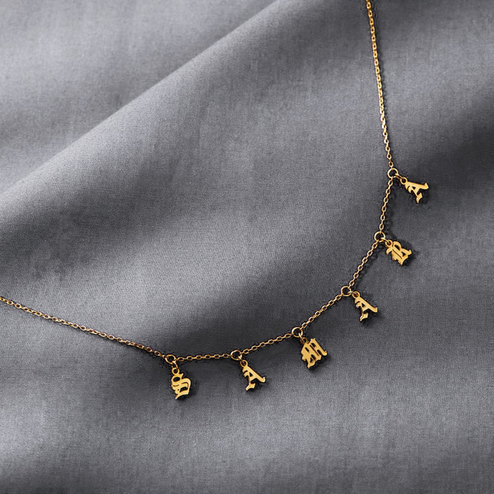 Necklace with Dangle Initials Women's Jewelry - J F W