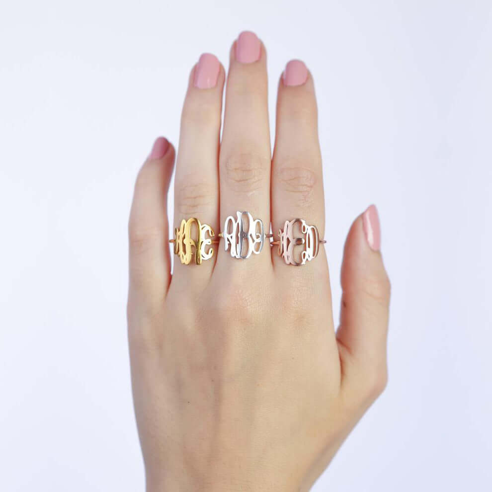 Monogram Ring in Sterling Silver Wedding Gift – JewelsForWomen