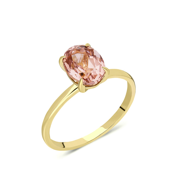 Blush Pink Oval Morganite 14k Solid Gold Ring - J F W