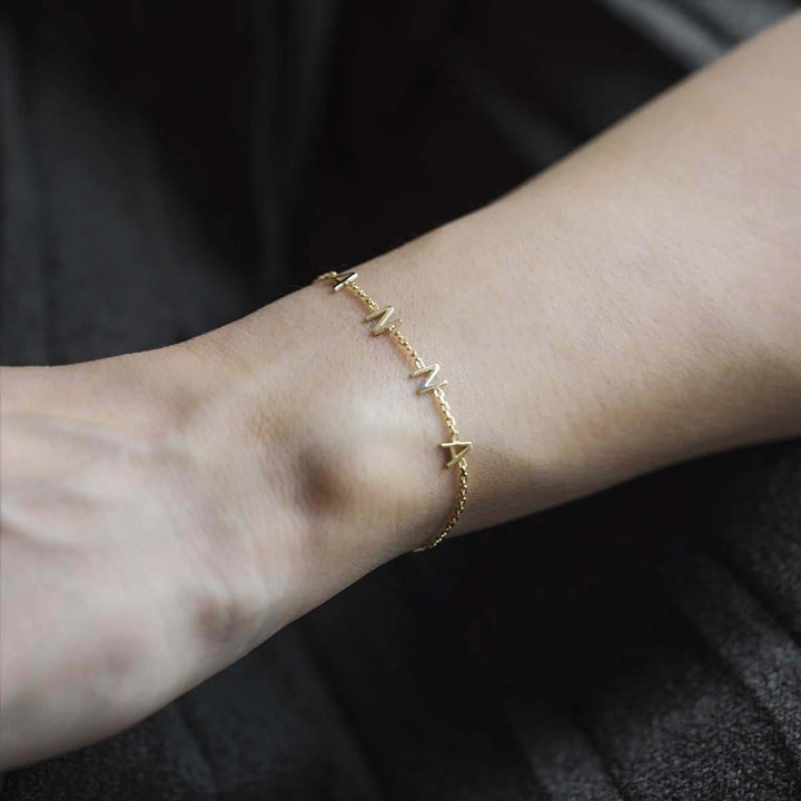 Gold Personalized Bracelet For Her Custom Jewelry - J F W