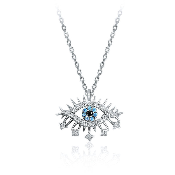 Sterling Silver Protection Necklace Evil Eye Pendant Amulet
