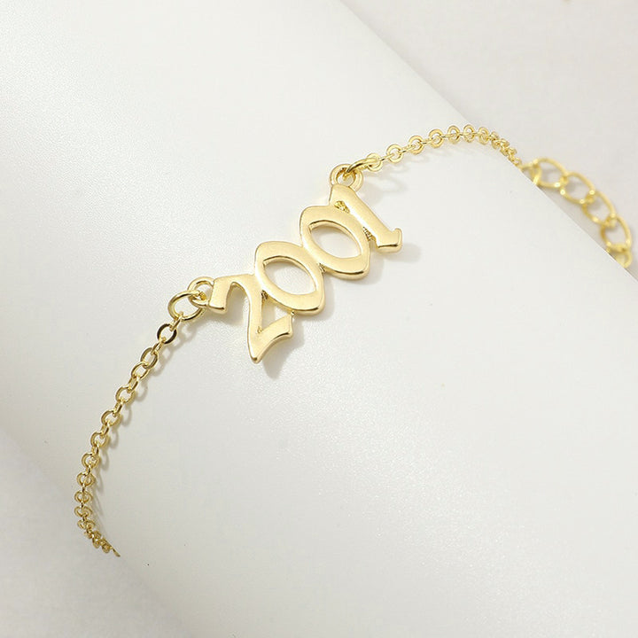 Ankle Bracelet Rose Gold Custom Number Jewelry Gift - J F W