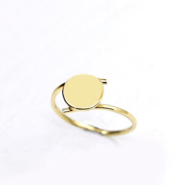 Blank Disc Ring Sterling Silver Minimalist Jewelry - J F W