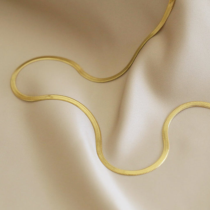 Snake Chain 3 mm Gold Vermeil Flat Herringbone - J F W
