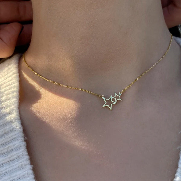 Delicate Star Necklace with Sterling Silver Chain Tiny Jewelry Gift