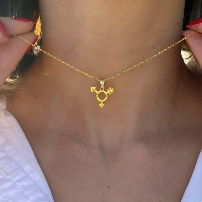 Trans Chain LGBT Pride Jewelry Gold Trans Necklace - Dainty Chain Style ...