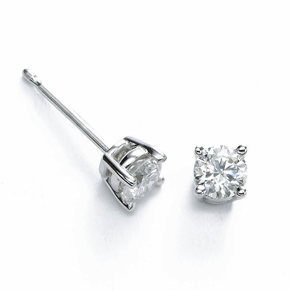 925 Sterling Silver Classic Solitaire Stud Earrings