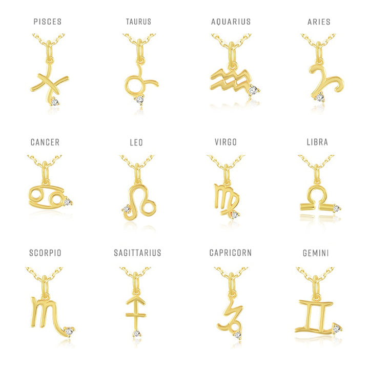 Solid Gold Necklace Zodiac